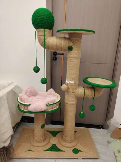 DIY猫爬架保姆级教程：花300块做出宠物店1500的品质，手残党也能做